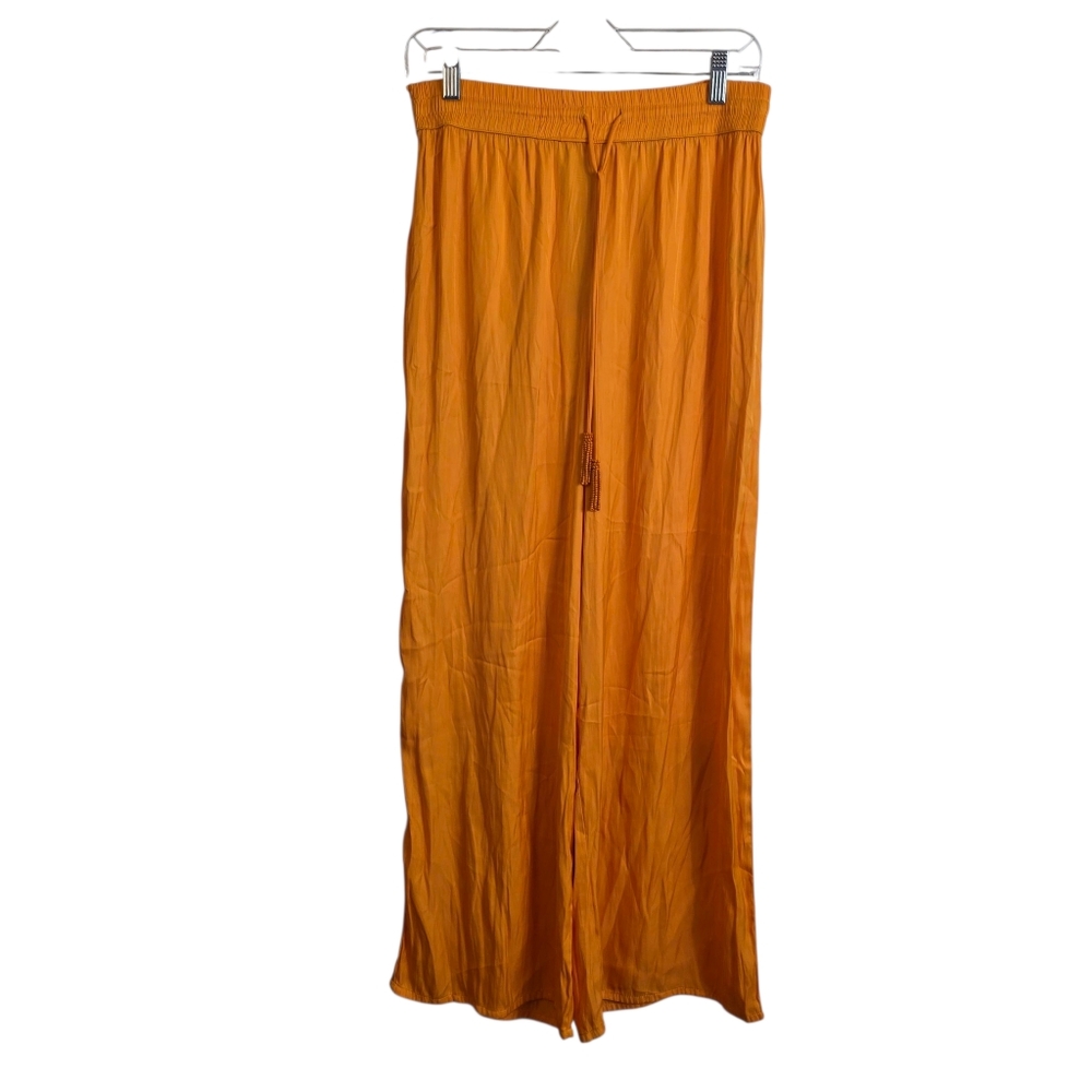 Cupcakes And Cashmere Palazzo Pants Wide Leg Beaded Draw String Medium Orange